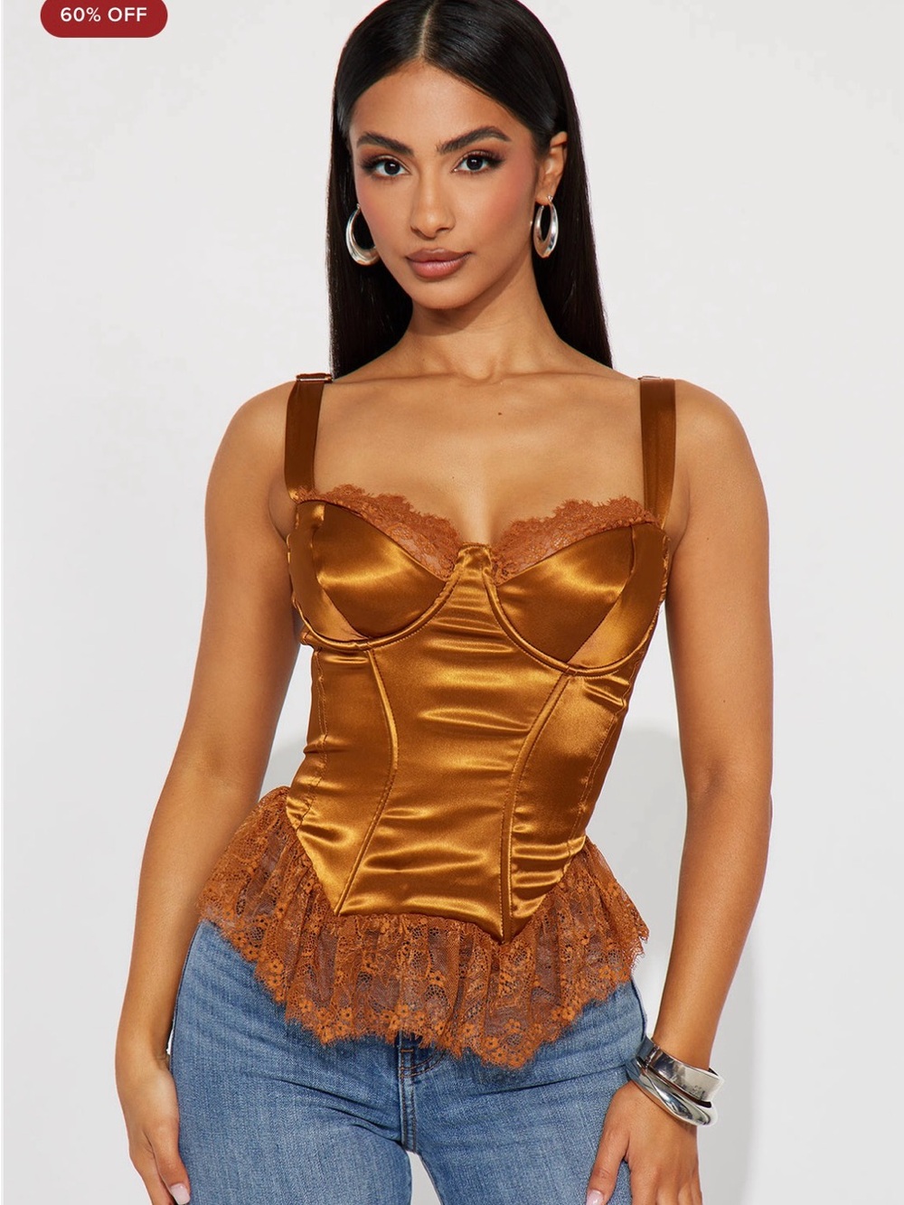 Fashionnova Timeless Temptation Satin Corset Top - BLACK